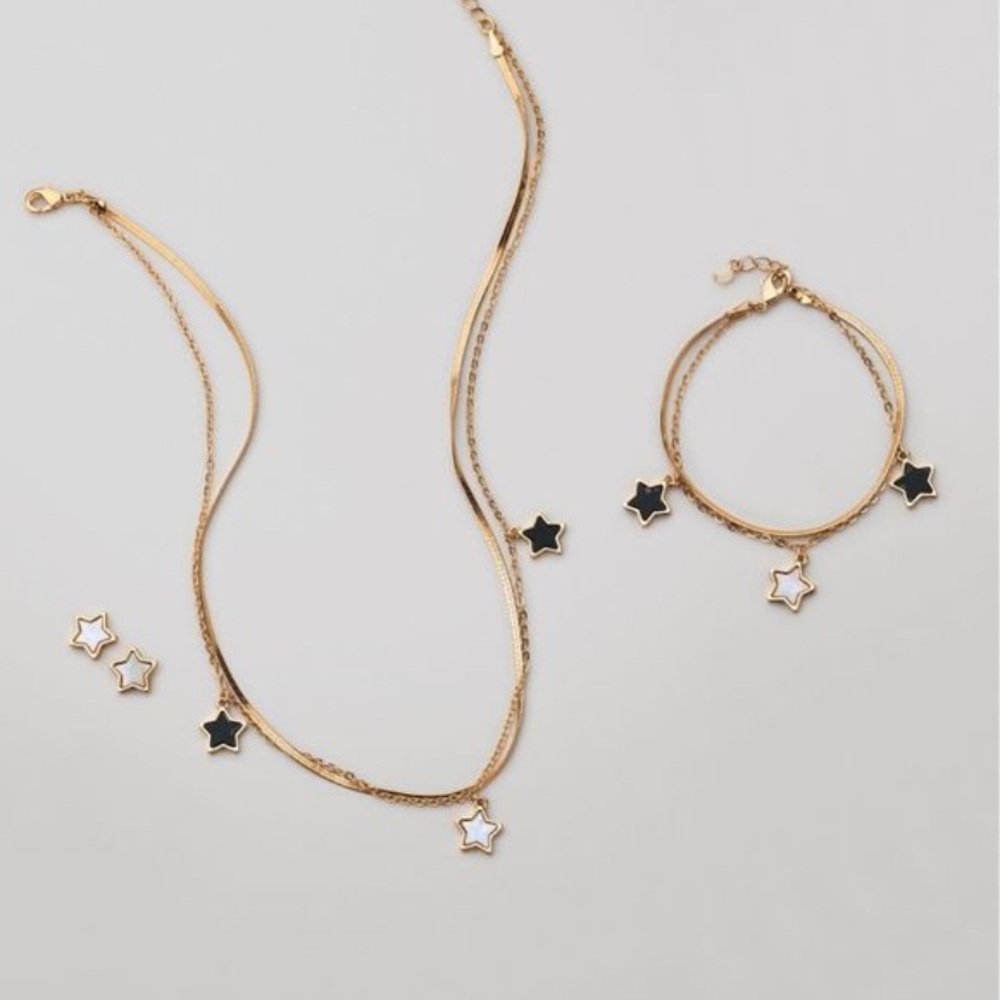 Avon Mother-Of-Pearl and Onyx 3-Piece Jewelry Set NIB